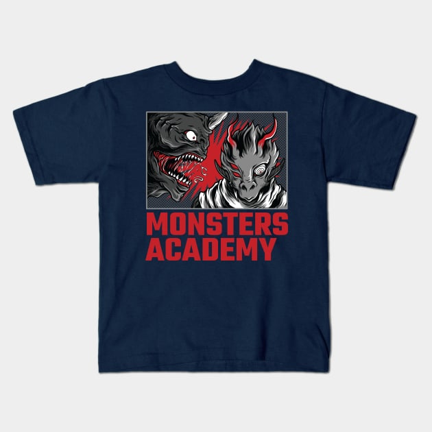 Monsters Academy Kids T-Shirt by Stellart